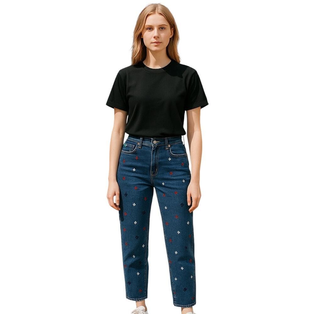 Tommy Hilfiger Women's Adaptive Tommy Embroidery Fit Jeans With Magnetic Closure